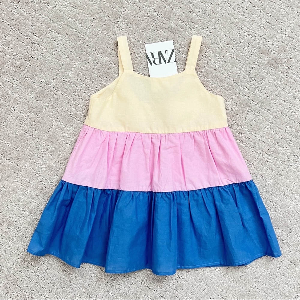 ZARA Colorblock Tier Dress